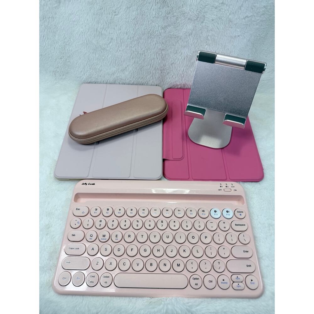 Ultimate Tablet Accessory Bundle Keyboard Stylus Case Stand Multi Kit
